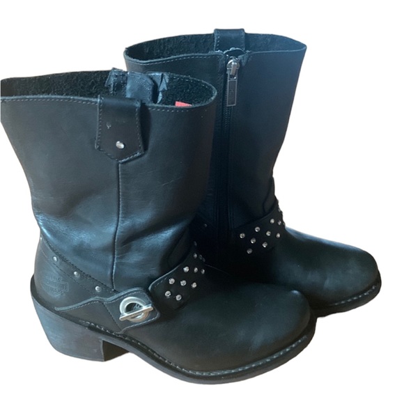 Harley-Davidson Shoes - Harley Davidson leather rhinestone boots